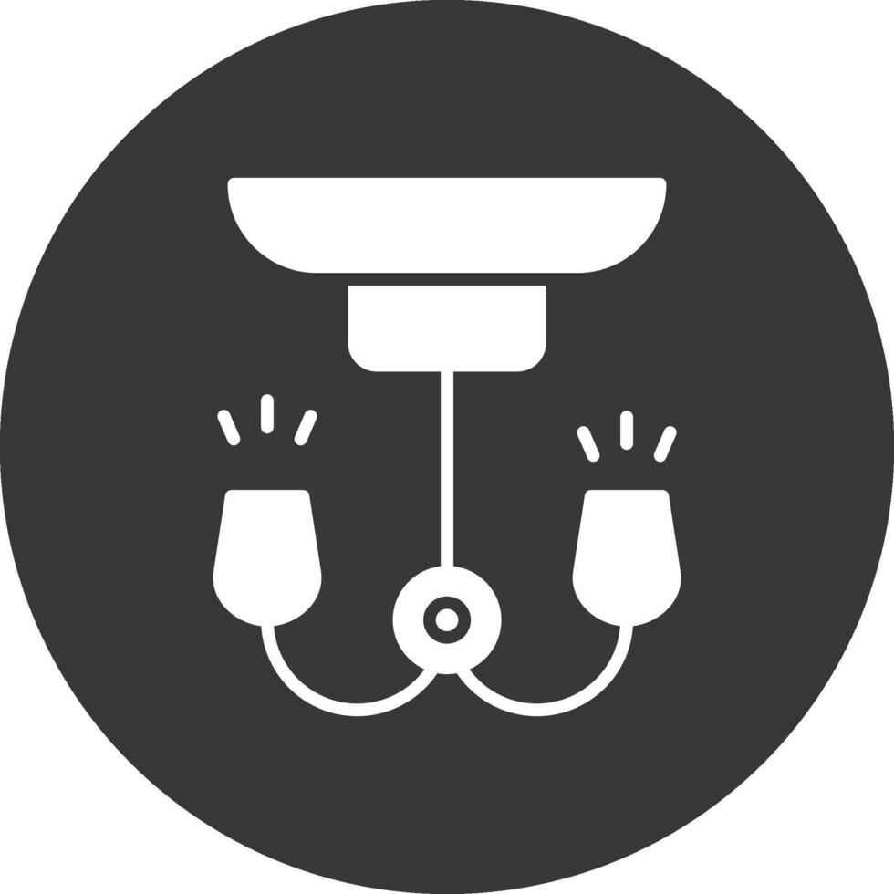 Wall Lamp Glyph Inverted Icon vector