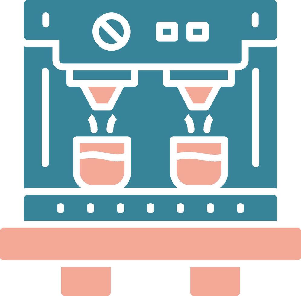 Coffee Machine Glyph Two Color Icon vector