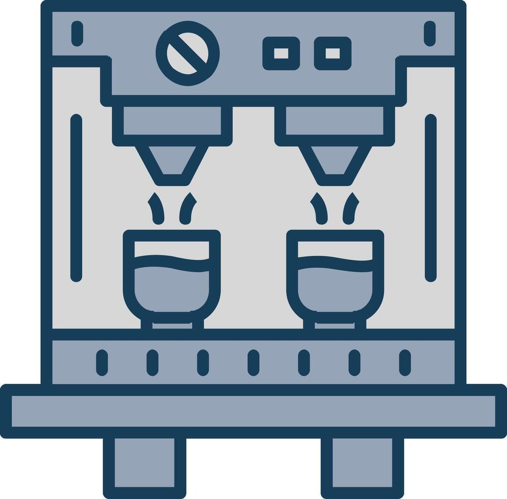 Coffee Machine Line Filled Grey Icon vector