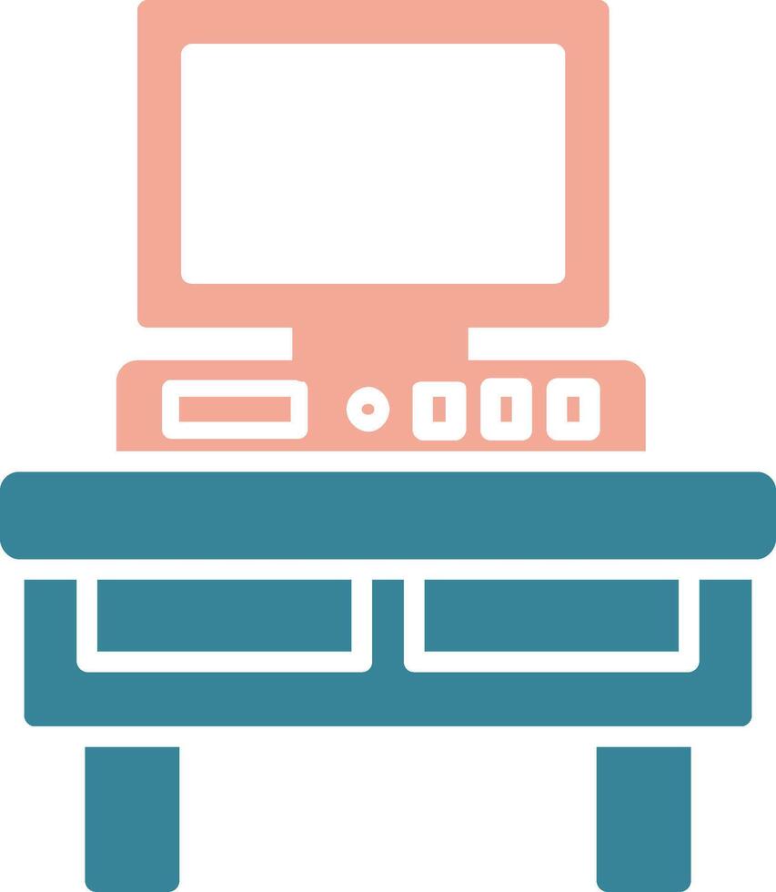 Computer Desk Glyph Two Color Icon vector
