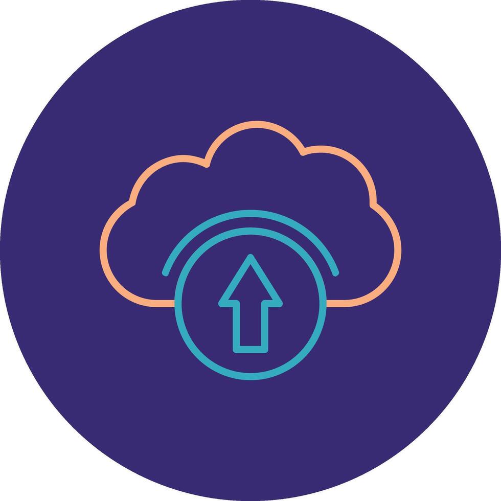 Cloud Drive Line Two Color Circle Icon vector