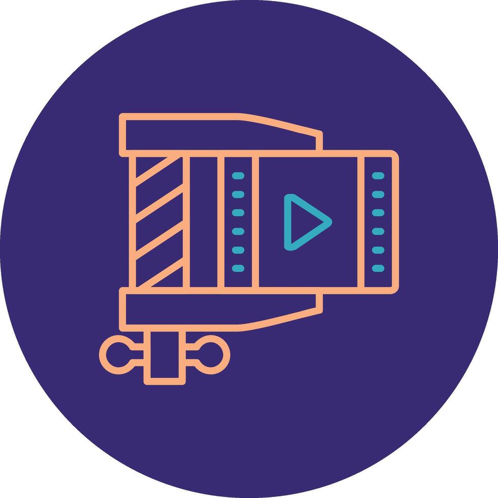 Compress Line Two Color Circle Icon vector