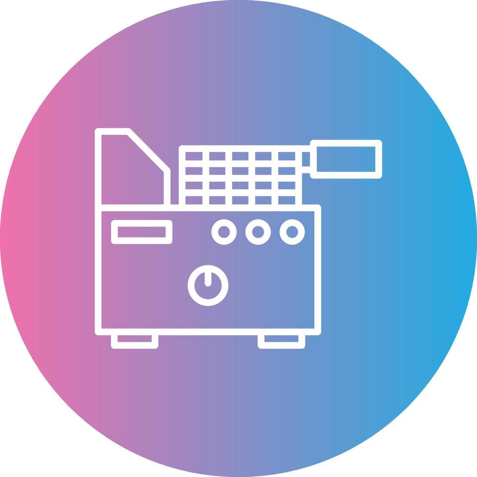 Electric Fryer Line Gradient Circle Icon vector
