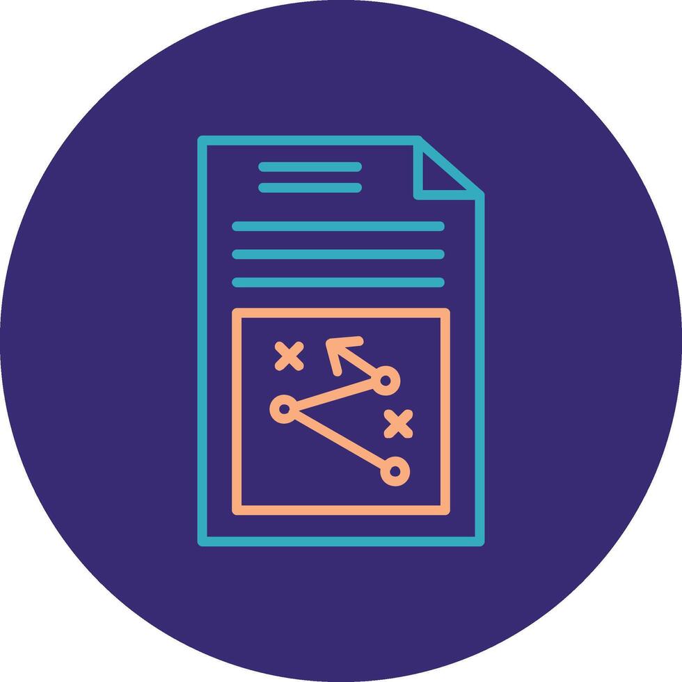 Business Strategy Line Two Color Circle Icon vector