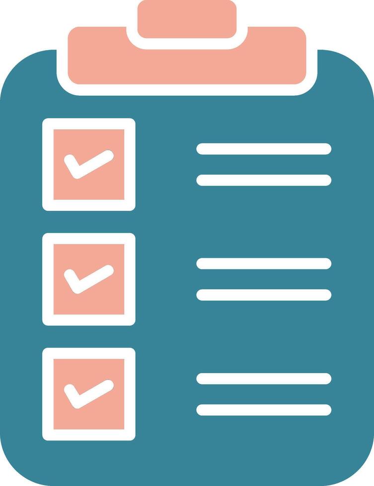 Check List Glyph Two Color Icon vector