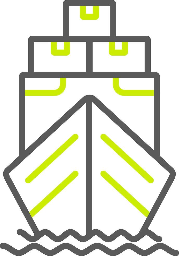 Yacht Line Two Color Icon vector