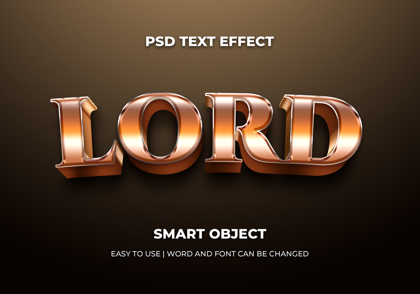 luxury lord 3d editable text effect style psd