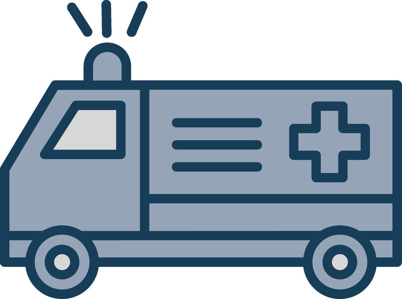 Ambulance Line Filled Grey Icon vector