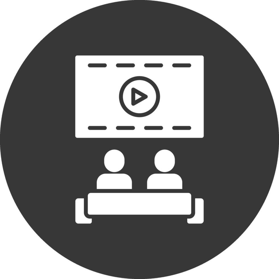 Cinema Glyph Inverted Icon vector