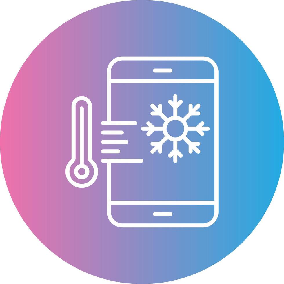 Thermostat Line Gradient Circle Icon vector