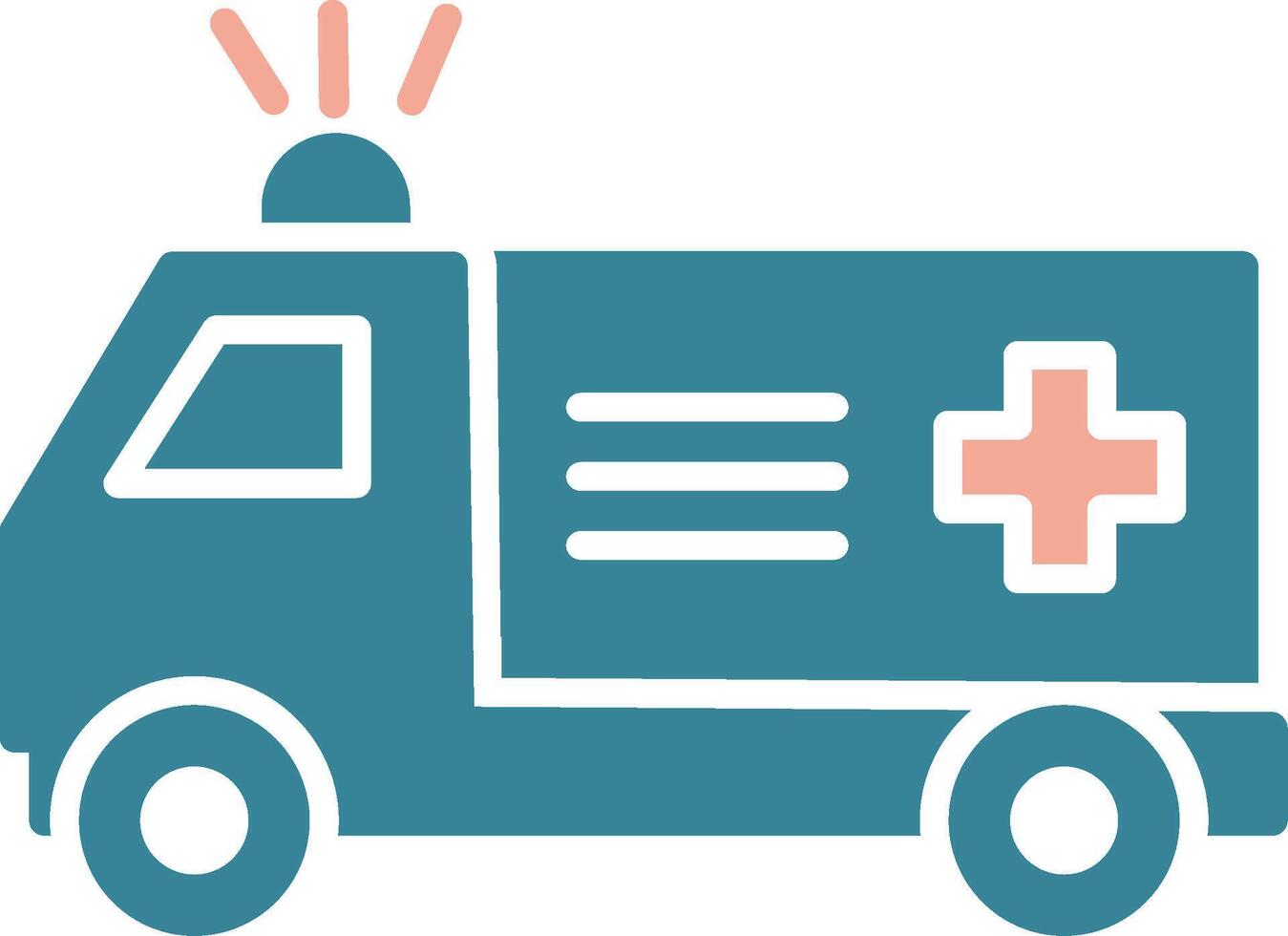 Ambulance Glyph Two Color Icon vector