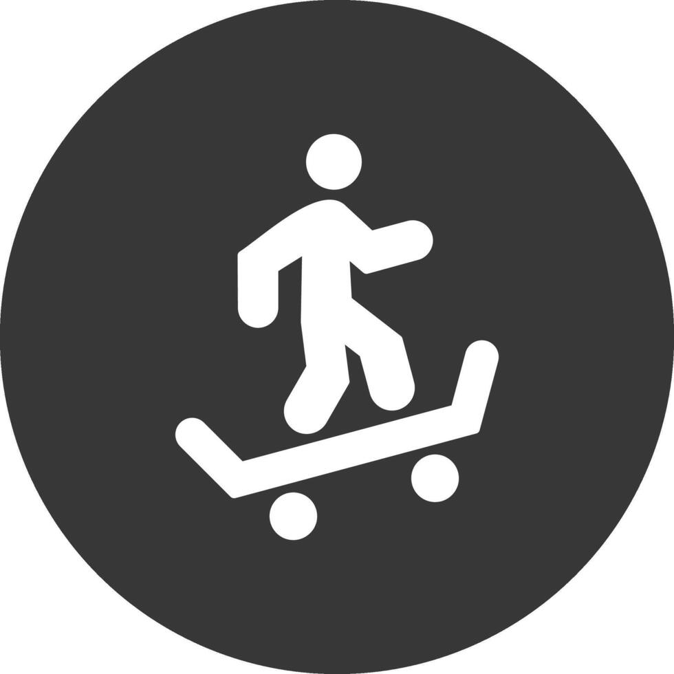 Skateboarding Glyph Inverted Icon vector