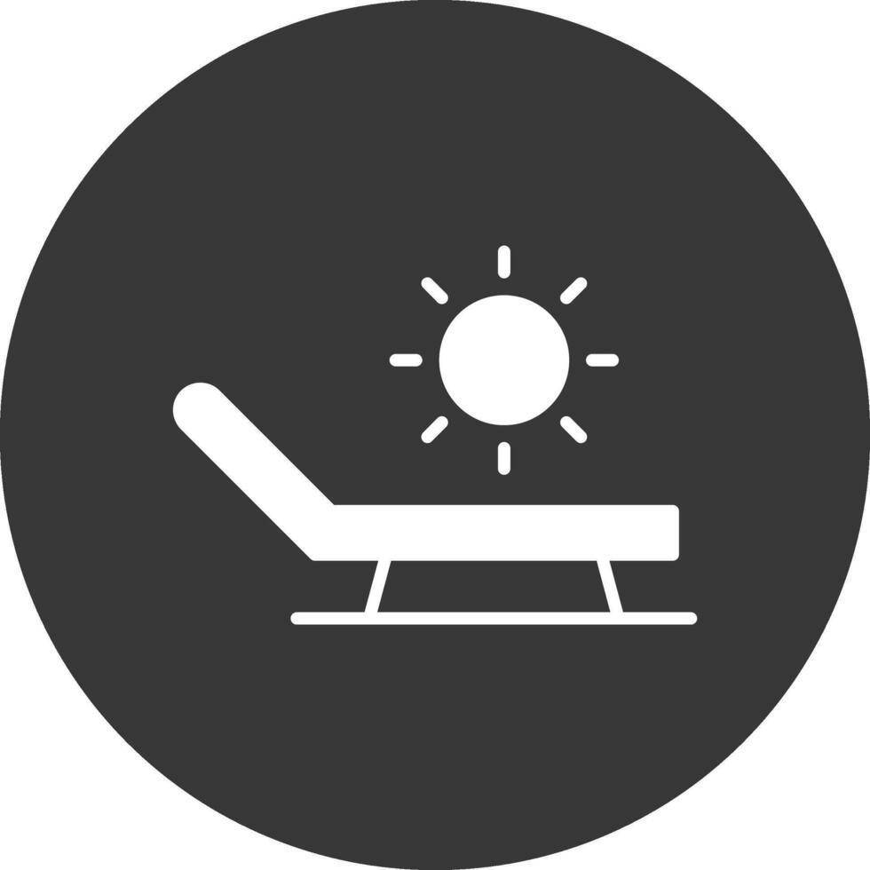 Sunbathing Glyph Inverted Icon vector