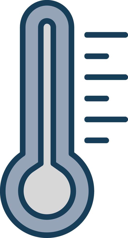 Thermometer Line Filled Grey Icon vector