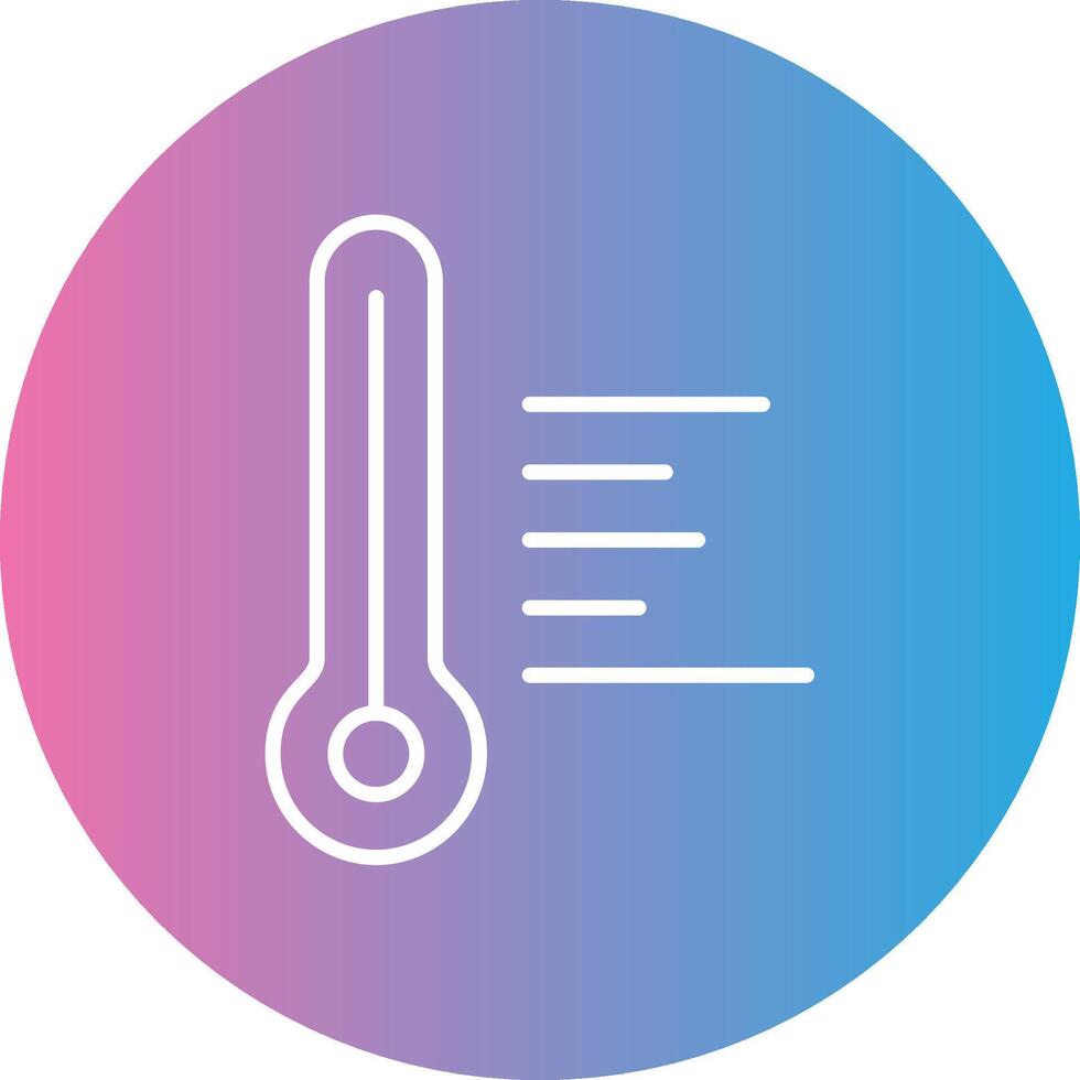 Temperature Hot Line Gradient Circle Icon vector