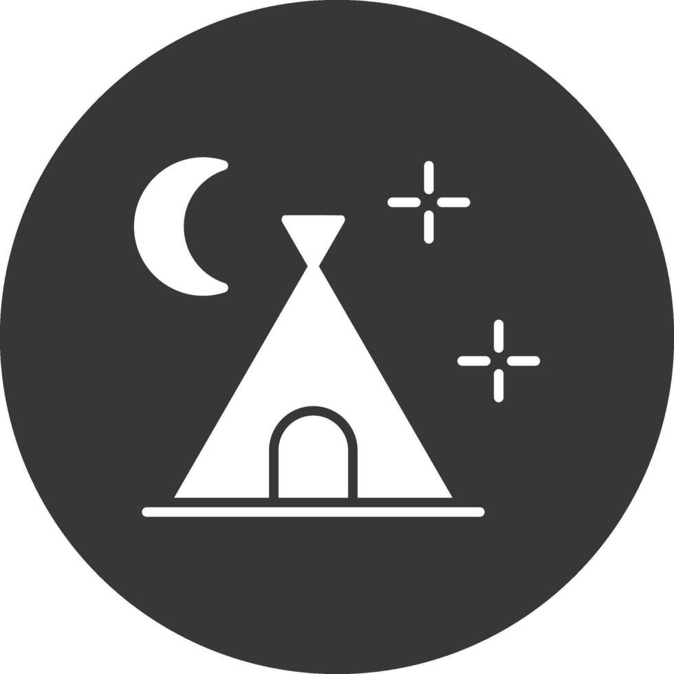 Camping Glyph Inverted Icon vector