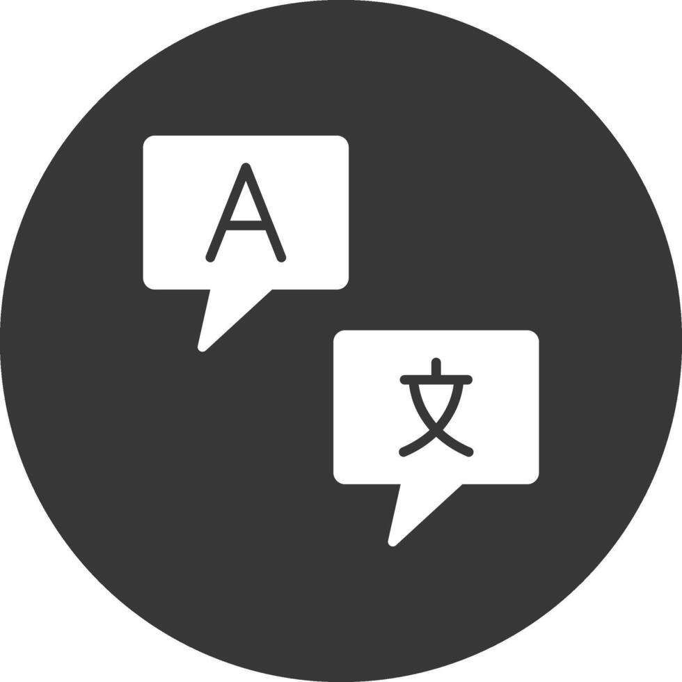 idiomas glifo invertido icono vector