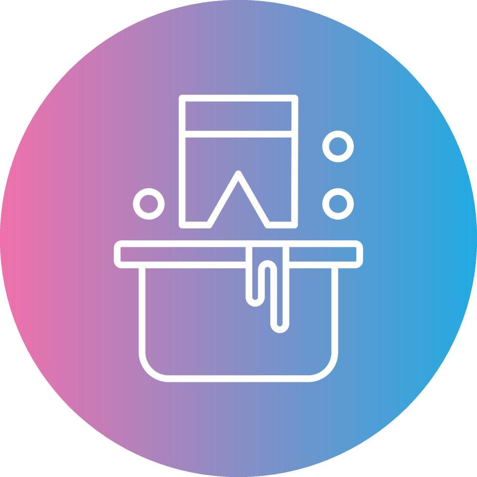 Washing Clothes Line Gradient Circle Icon vector