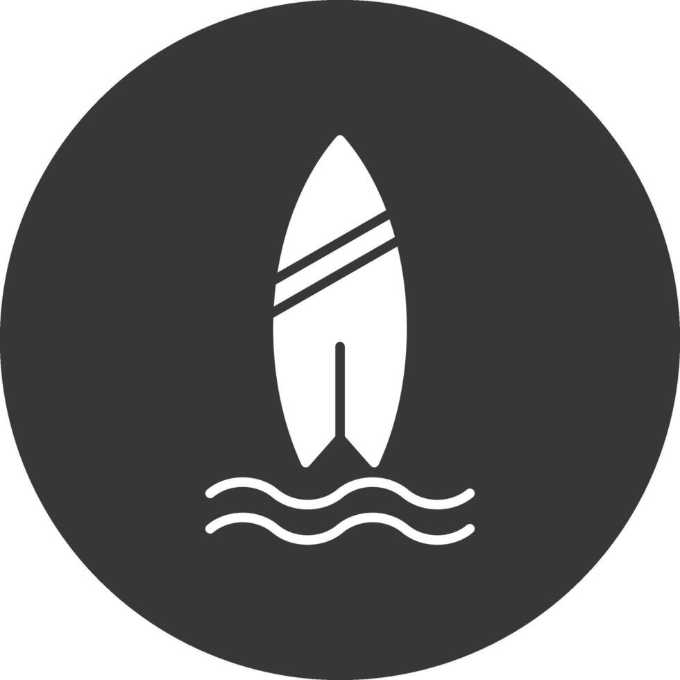 Surf Glyph Inverted Icon vector