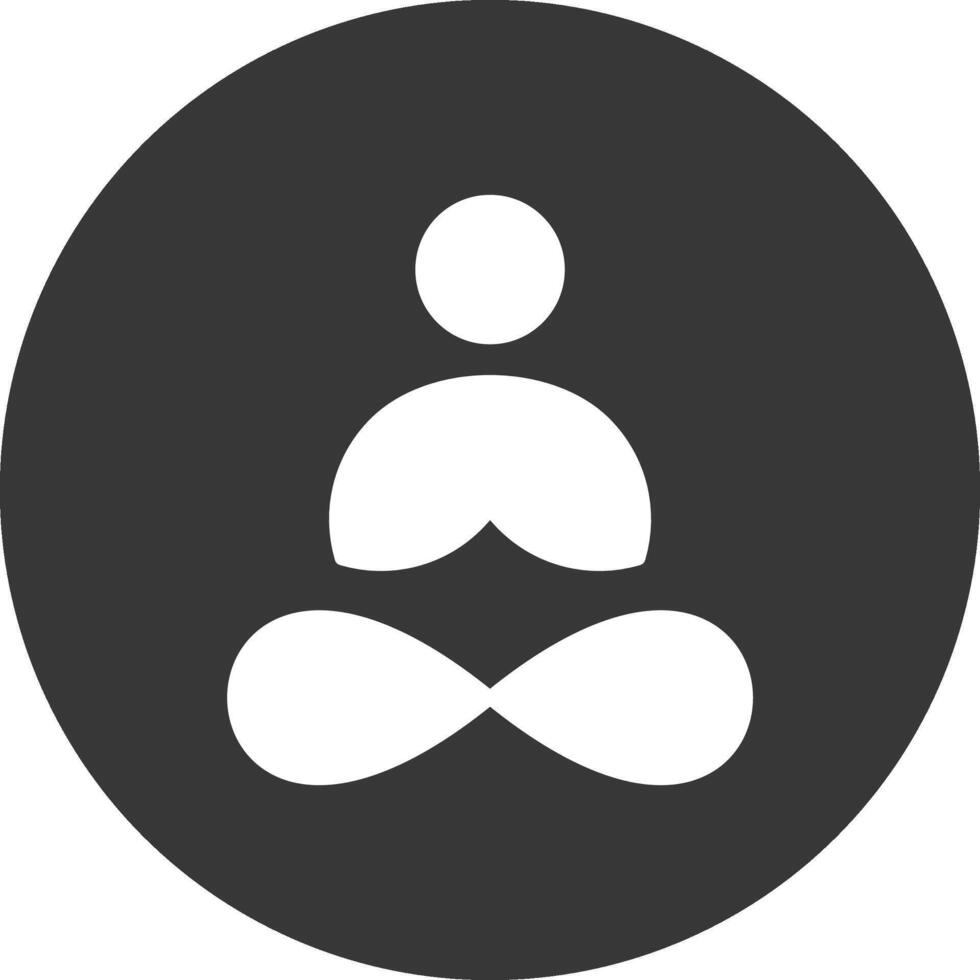 Yoga Glyph Inverted Icon vector
