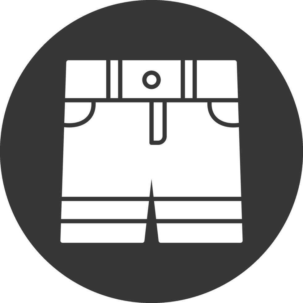 Shorts Glyph Inverted Icon vector