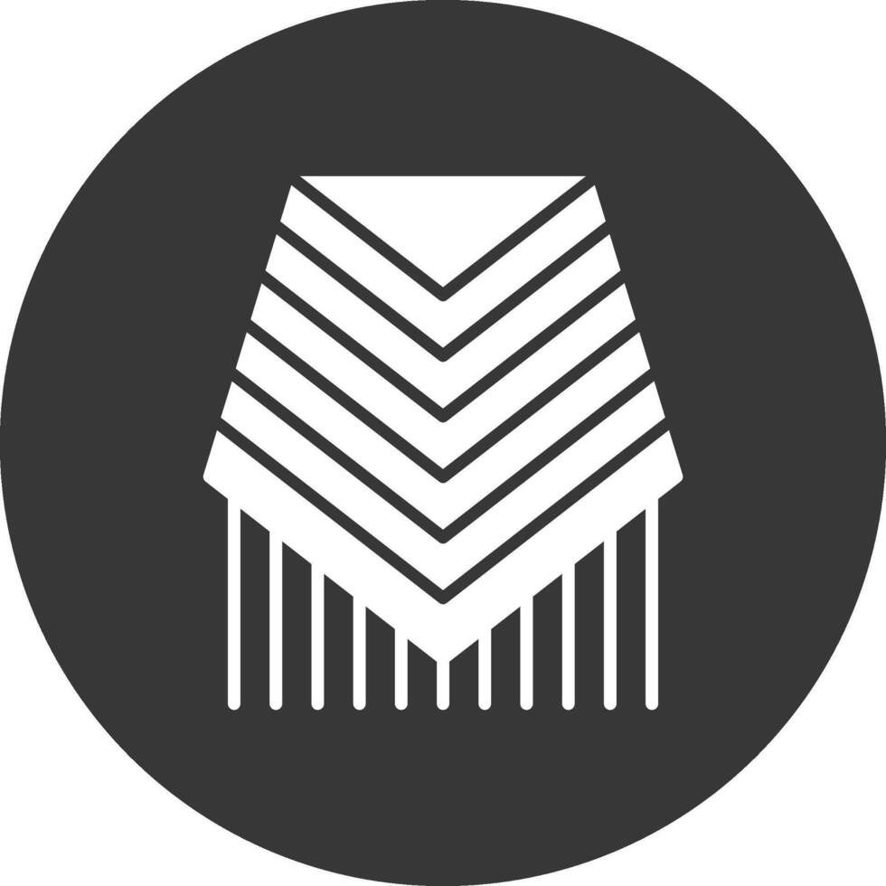 Poncho Glyph Inverted Icon vector