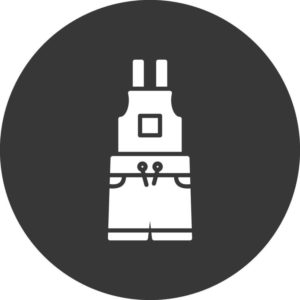 Dungarees Glyph Inverted Icon vector