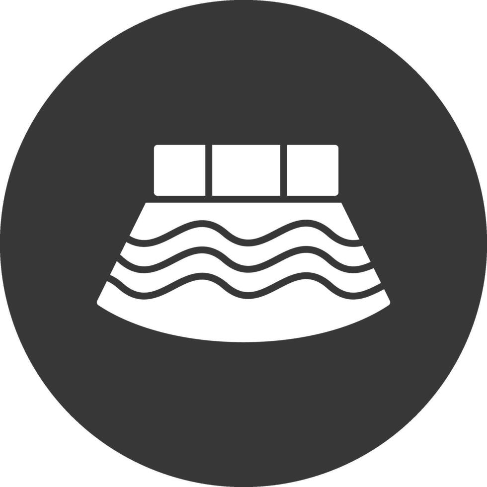 Skirt Glyph Inverted Icon vector