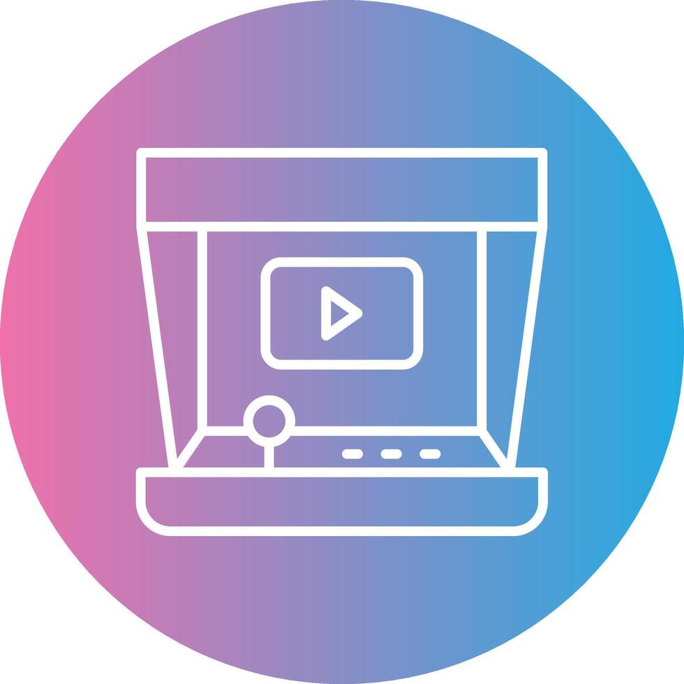 Arcade Line Gradient Circle Icon vector