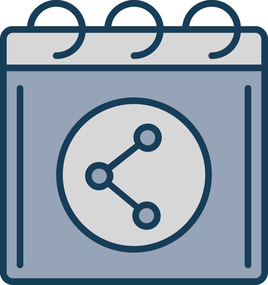 Shared Calender Line Filled Grey Icon vector