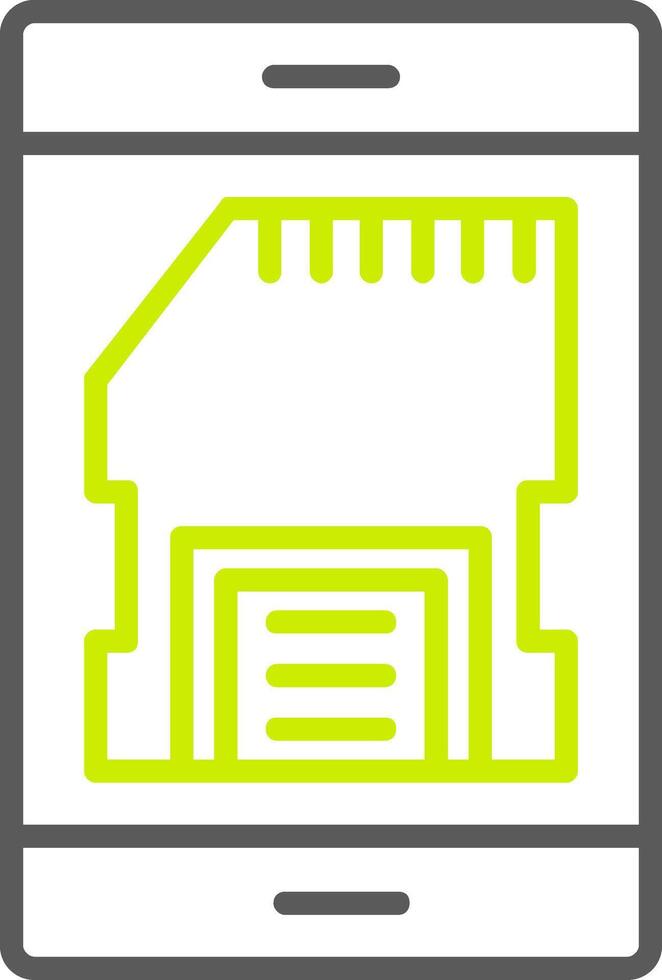 Sd Card Line Two Color Icon vector