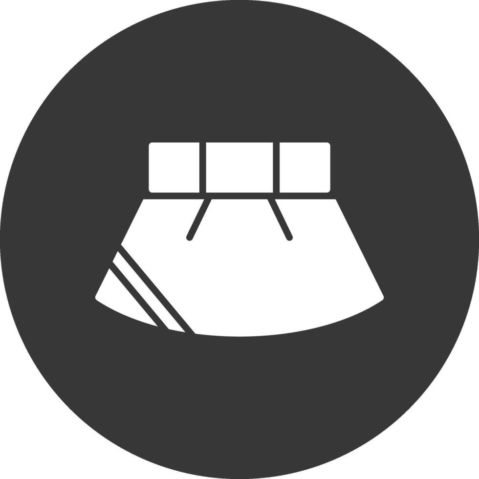 Skirt Glyph Inverted Icon vector