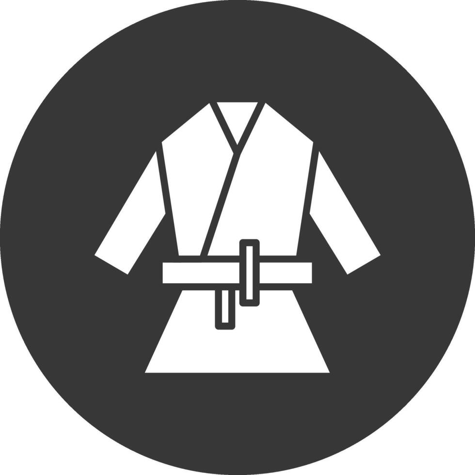 kimono glifo invertido icono vector