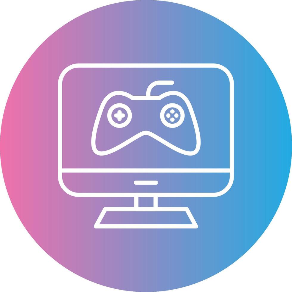 Screen Line Gradient Circle Icon vector