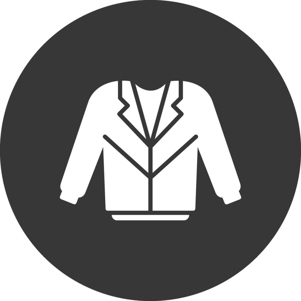 Coat Glyph Inverted Icon vector