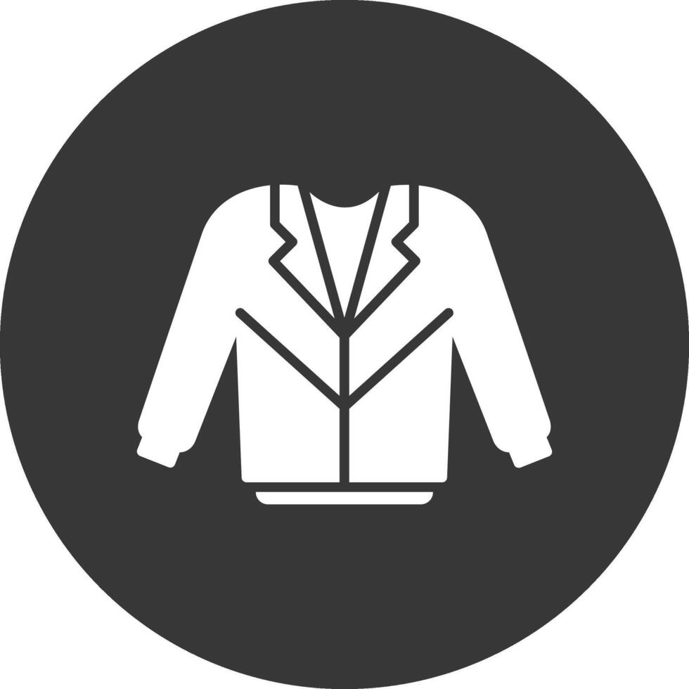 Coat Glyph Inverted Icon vector