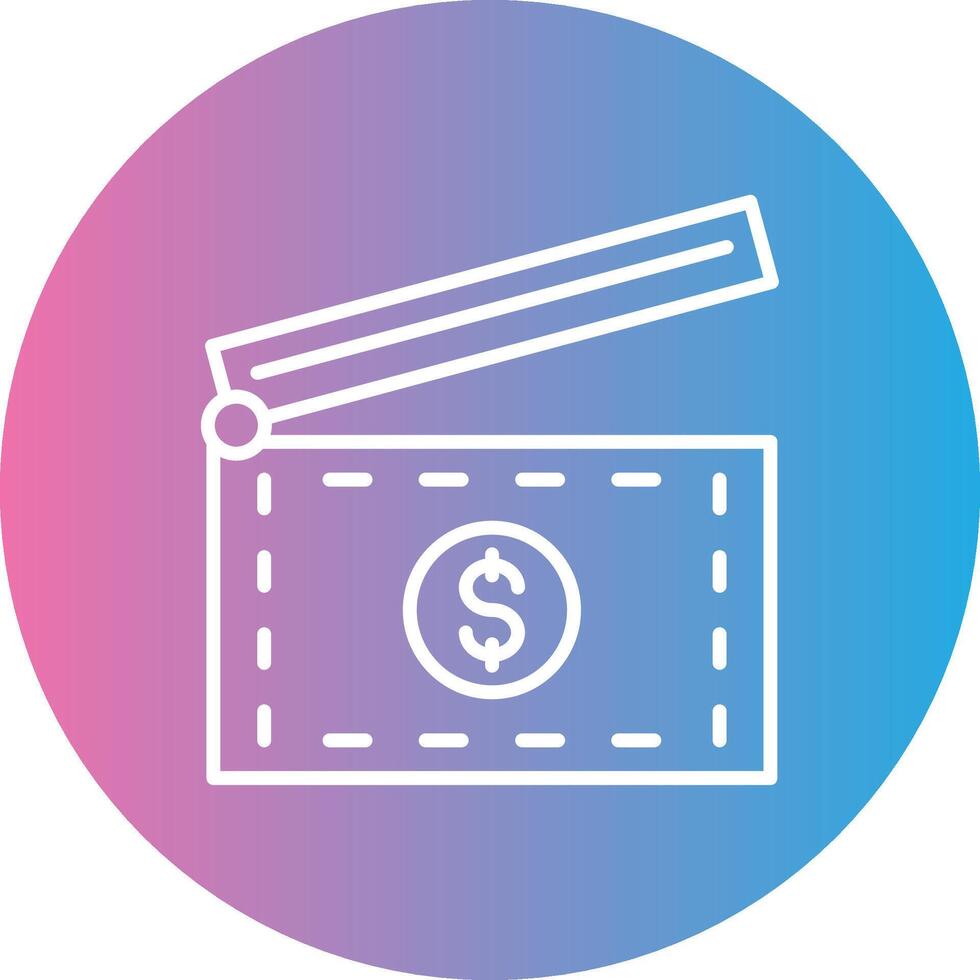 Clapperboard Line Gradient Circle Icon vector