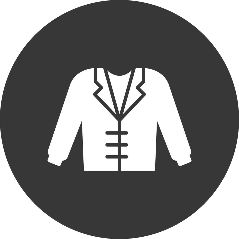 Coat Glyph Inverted Icon vector