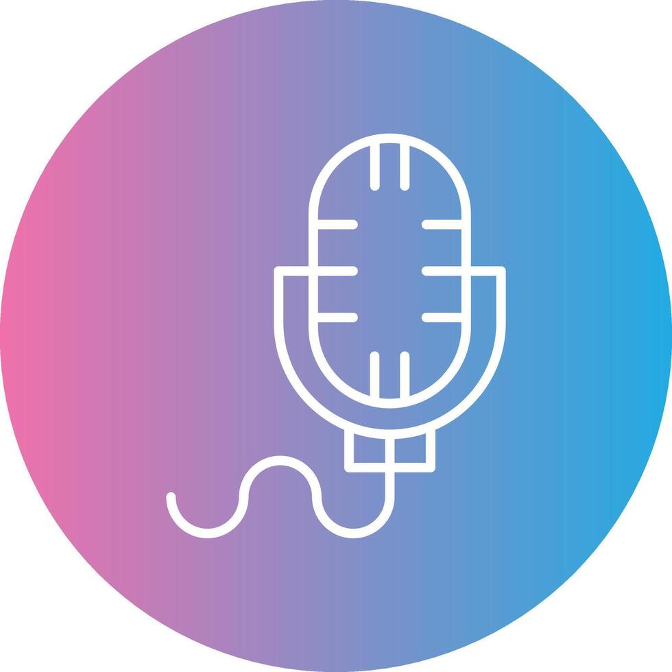 Microphone Line Gradient Circle Icon vector