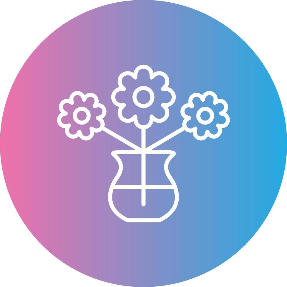 Flower Line Gradient Circle Icon vector