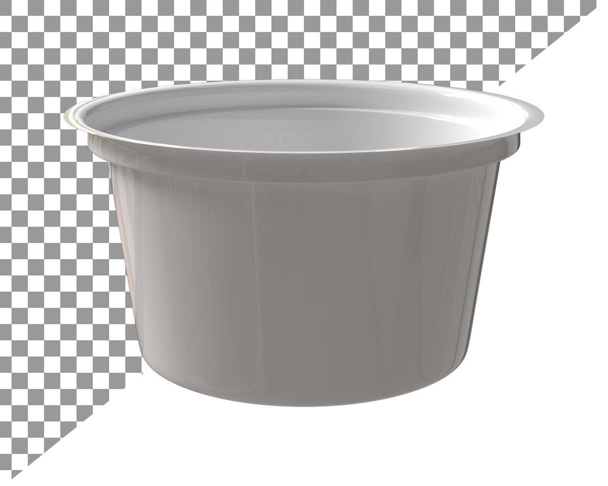 3d Ice cream container rendering in transparent psd
