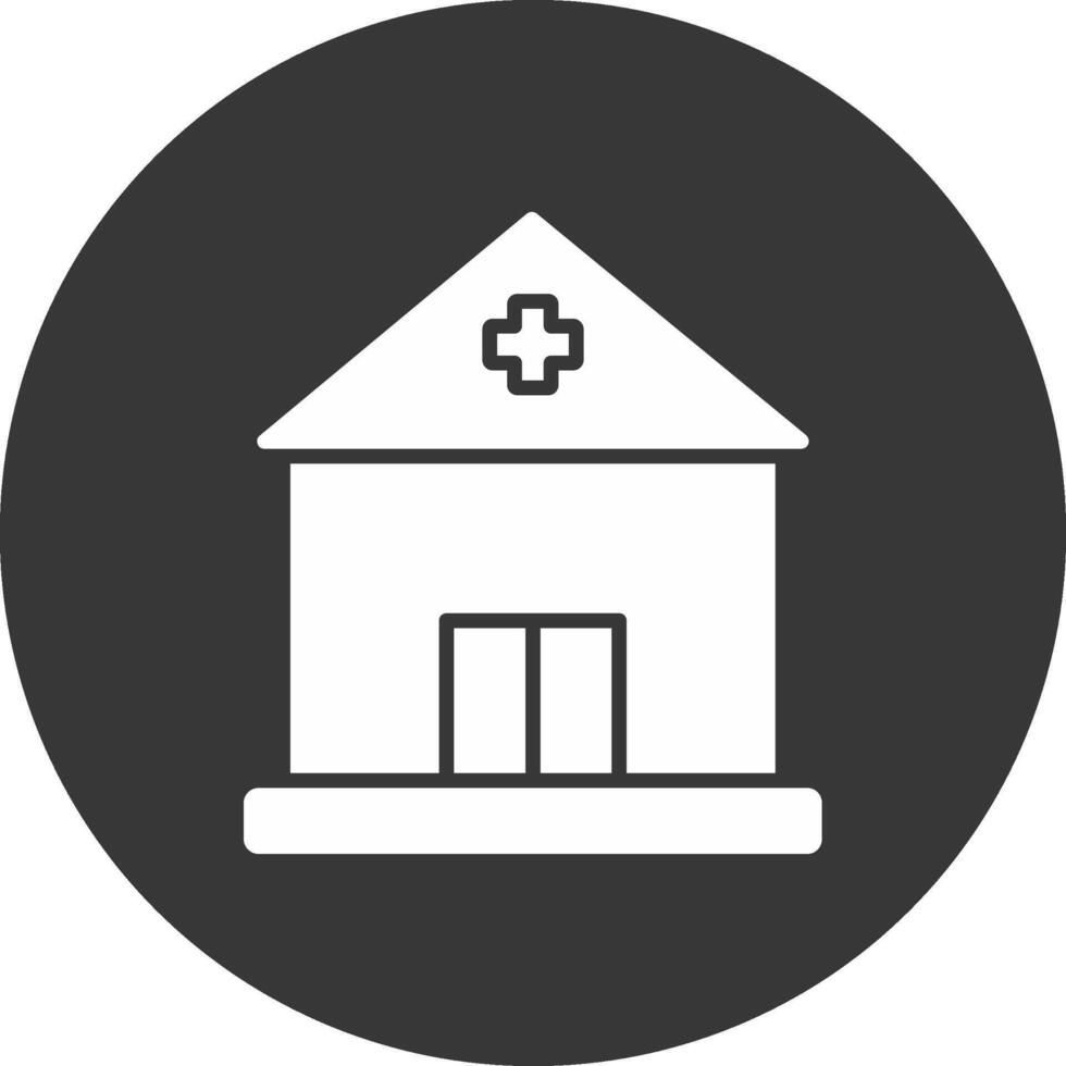 Building Glyph Inverted Icon vector