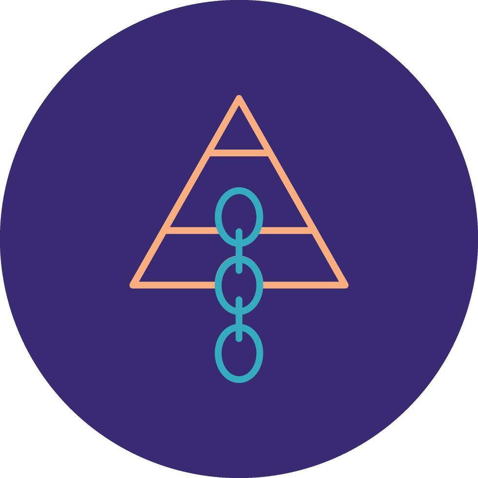 Link pyramide Line Two Color Circle Icon vector