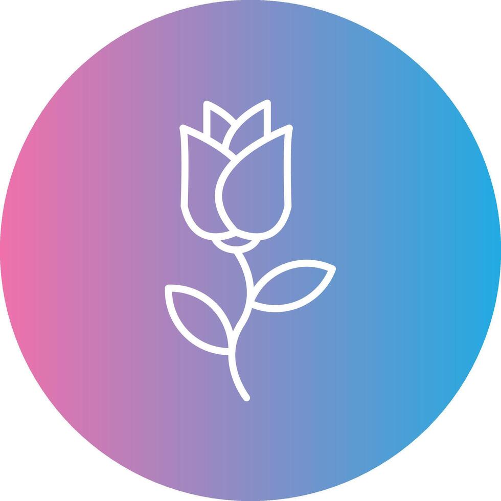 Rose Line Gradient Circle Icon vector