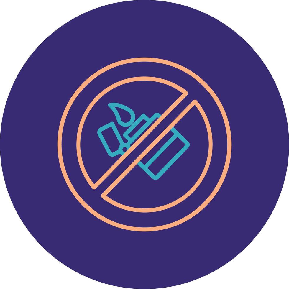 No Lighter Line Two Color Circle Icon vector