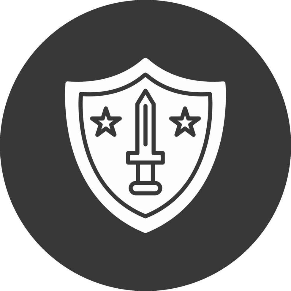 Shield Glyph Inverted Icon vector