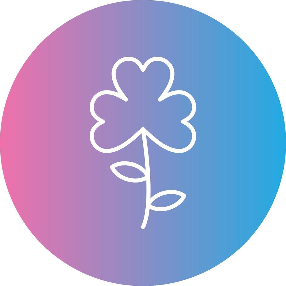 Clover Line Gradient Circle Icon vector