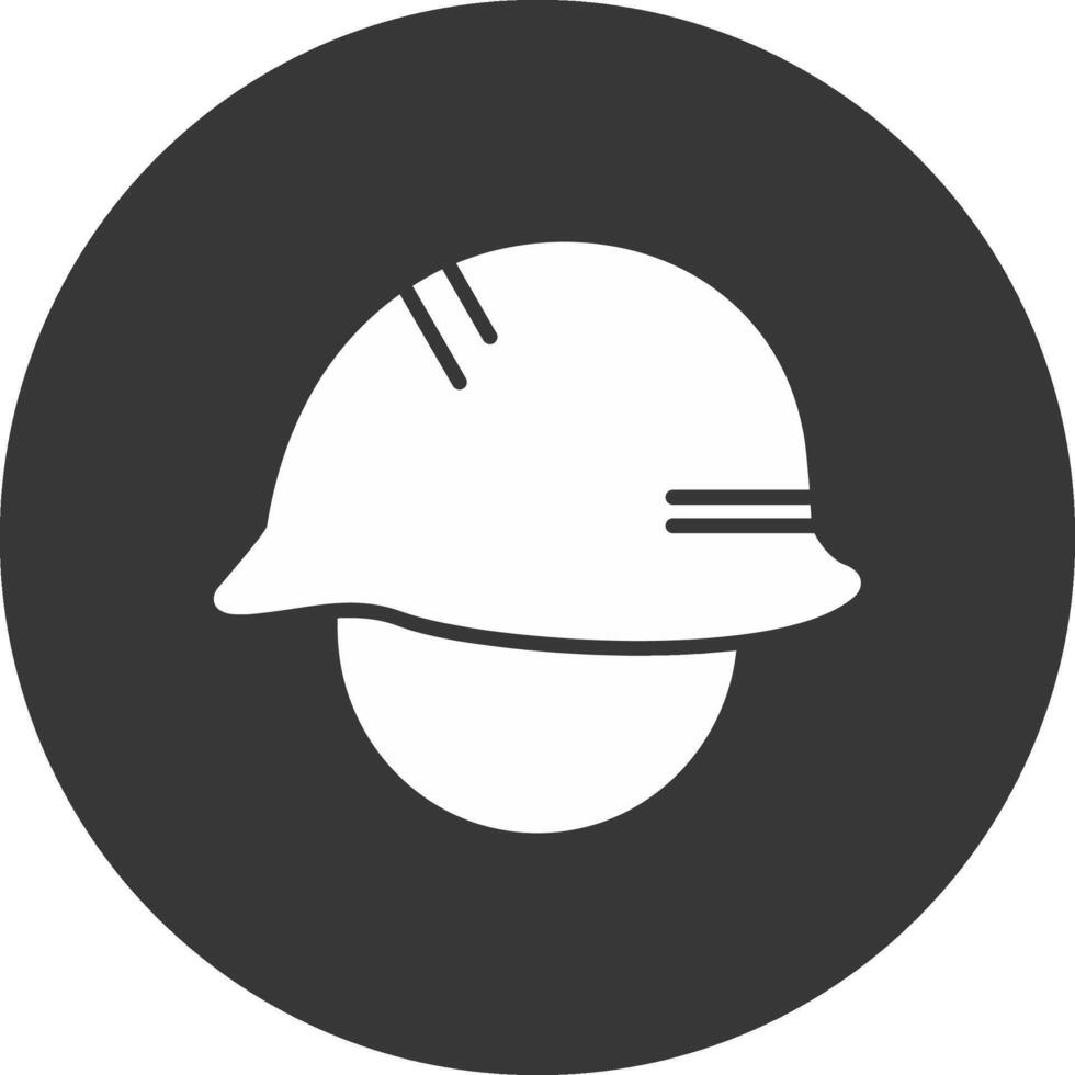 Helmet Glyph Inverted Icon vector