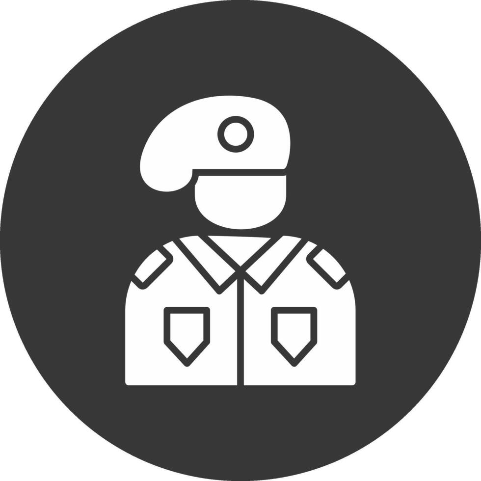 Soldier Glyph Inverted Icon vector