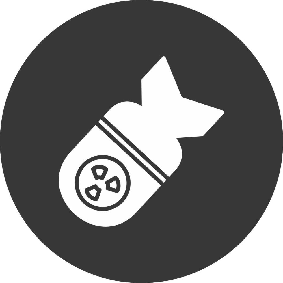 Bomb Glyph Inverted Icon vector